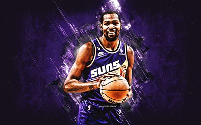 Kevin Durant, Phoenix Suns, KD, American Basketball Player, NBA, USA, Purple Stone Background, Basketball