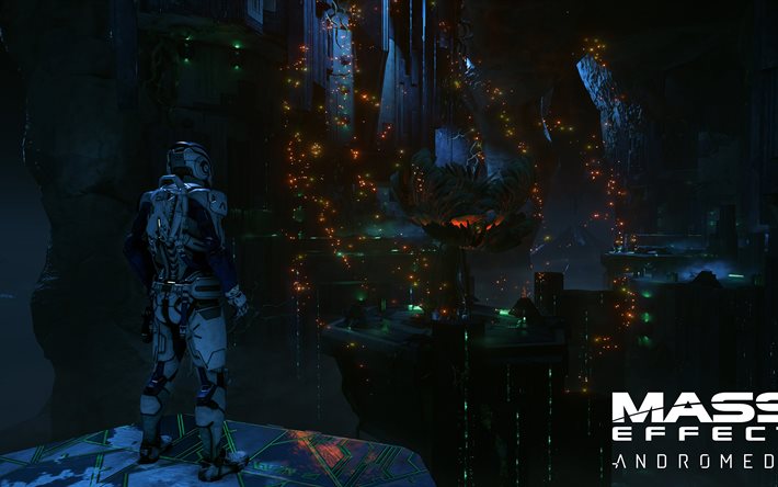 Mass Effect Andromeda, asker, 4k, siber savaşçı