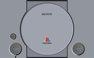 Sony PlayStation, game console, PS1, PlayStation 1, top view, PSX, PS one, PlayStation, Sony
