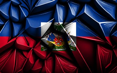 علم هايتي, 4k, ثلاثي الأبعاد الملمس الإبداعي, هايتي 3d العلم, أمريكا الشمالية, الفن ثلاثي الأبعاد, هايتي