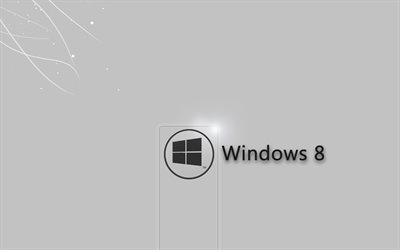 windows 8, grå bakgrund, microsoft, logotyp