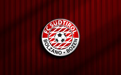 4k, logotipo 3d do fc sudtirol, série a, fundo 3d vermelho, futebol, emblema do fc sudtirol, logotipo do fc sudtirol, fc sudtirol, clube de futebol italiano, sudtirol fc