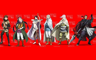 the heroic legend of arslan, arslan senki, manga, japanilainen anime, kaikki hahmot, kausi 3, arslan, daryun, falangies, narsus, silver mask
