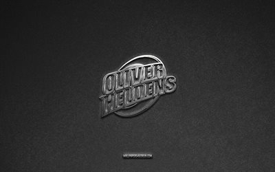 オリバー・ヘルデンスのロゴ, 音楽ブランド, 灰色の石の背景, オリバー・ヘルデンスのエンブレム, 音楽のロゴ, オリバー・ヘルデンス, 音楽記号, オリバー・ヘルデンスのメタルロゴ, 石のテクスチャ