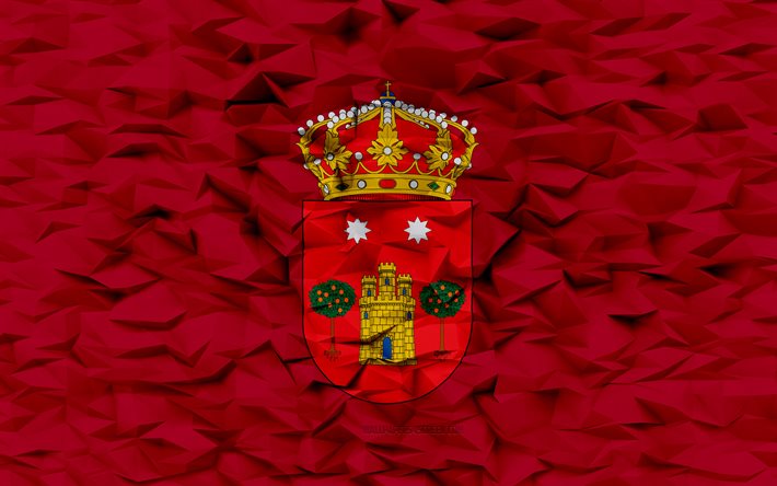 アルバセテの旗, 4k, スペインの州, 3 d ポリゴンの背景, 3 d ポリゴン テクスチャ, アルバセテの日, 3 d のアルバセテ フラグ, スペインの国のシンボル, 3d アート, アルバセテ州, スペイン