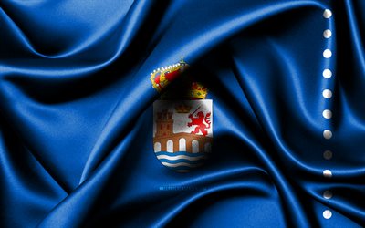 bandera de ourense, 4k, provincias españolas, banderas de tela, día de ourense, bandera de orense, banderas de seda onduladas, españa, provincias de españa, ourense