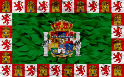 Flag of Cadiz, 4k, Spanish province, 3d polygon background, Cadiz flag, 3d polygon texture, Day of Cadiz, 3d Cadiz flag, Spanish national symbols, 3d art, Cadiz province, Spain