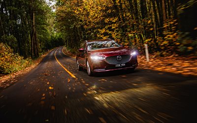 Mazda6 Wagon, 4k, AU-spec, 2023 cars, luxury cars, autumn, Mazda6 Wagon GJ, headlights, Mazda 6 Wagon, japanese cars, Mazda 6, 2023 Mazda6 Wagon, Mazda