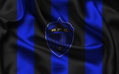 4k, Auckland FC logo, blue black silk fabric, Australian football team, Auckland FC emblem, A-League, Auckland FC, Australia, football, Auckland FC flag