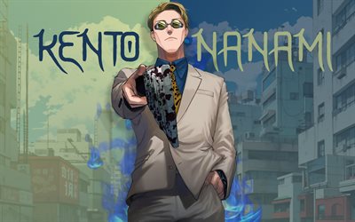 kento nanami, 4k, arte grune, jujutsu kaisen, protagonista, manga, nanami, serie jujutsu kaisen, jujutsu kaisen personajes, obra de arte, kento nanami jujutsu kaisen