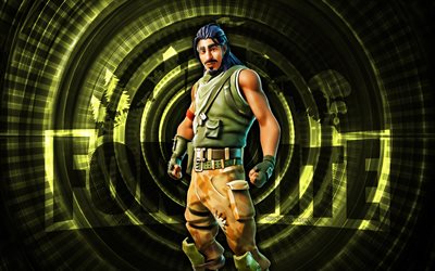 camo hawk classic fortnite, 4k, grüner spiralförmiger hintergrund, fortnite, kreativ, klassischer camo hawk skin, fortnite camo hawk classic skin, camo hawk classic, fortnite charaktere