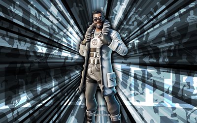 4k, fantasma sombra renegado, fondo de rayos grises, diseño de sombra renegado fantasma, fantasma renegado sombra fortnite, arte abstracto, piel de sombra renegado fantasma de fortnite, personajes fortnite, fortnite, arte creativo