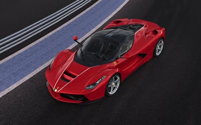 Ferrari \" Avr, 4k, 2016, supercars, route, Ferrari rouge