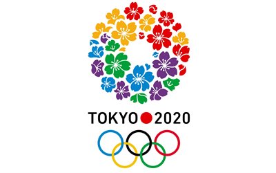 tóquio 2020, logo, anéis olímpicos, jogos olímpicos de verão de 2020