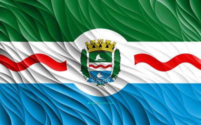 4k, bandeira de maceió, bandeiras 3d onduladas, cidades brasileiras, dia de maceió, ondas 3d, cidades do brasil, maceió, brasil