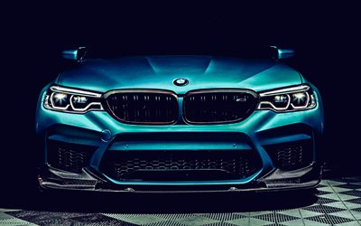 BMW M5, front view, HDR, 2022 cars, supercars, F90, 2022 BMW M5, Blue BMW M5, BMW F90, german cars, BMW