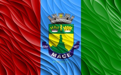 4k, bandera de mago, banderas 3d onduladas, ciudades brasileñas, dia del mago, ondas 3d, ciudades de brasil, mago, brasil