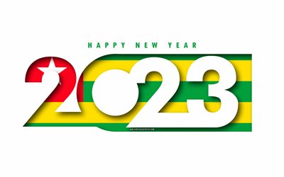 feliz año nuevo 2023 togo, fondo blanco, para llevar, arte mínimo, conceptos de togo 2023, togo 2023, fondo de togo 2023, 2023 feliz año nuevo togo