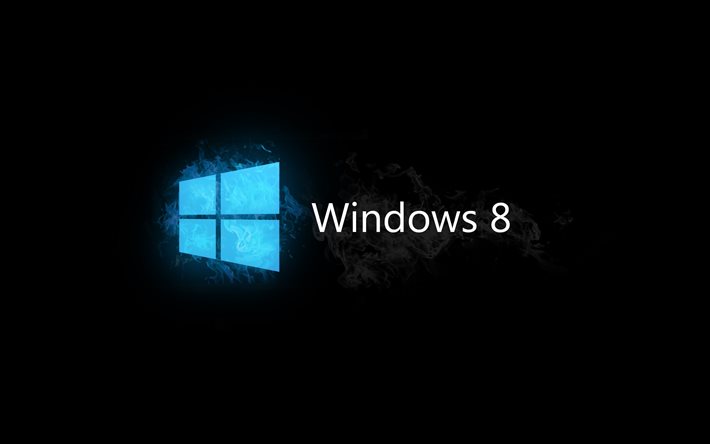 windows 8, schwarzer hintergrund, rauch, microsoft