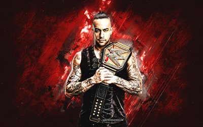 damiano prete, wwe, lottatore americano, sfondo di pietra rossa, campione dell'nxt, arte del grunge, usa, lotta, luis martinez, damian priest wwe, spettacolo di wrestling mondiale