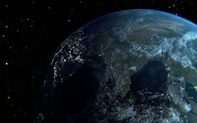 الأرض, منظر من الفضاء الخارجي, الكوكب, الفضاء الخارجي