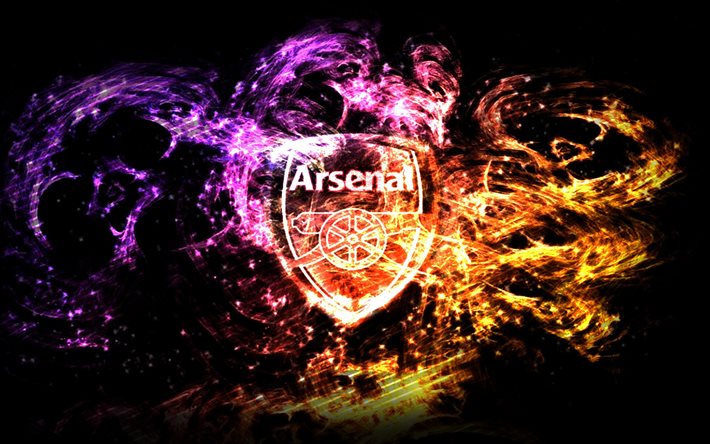 Arsenal FC, Premier League, logo, creative, neon, The Gunners