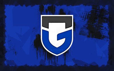 Gamba Osaka grunge logo, 4k, J1 League, blue grunge background, soccer, Gamba Osaka emblem, football, Gamba Osaka logo, Gamba Osaka, japanese football club, Gamba Osaka FC
