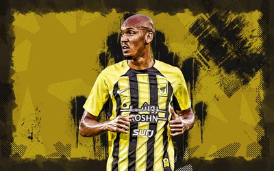 4k, fabinho, gelber grunge  hintergrund, al ittihad club, saudische pro  liga, brasilianische fußballer, fabinho 4k, fußball, fabio henrique tavares, al ittihad fc, fabinho al ittihad