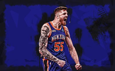 4k, isaiah hartenstein, mavi grunge arka plan, oklahoma city thunder, nba, amerikalı basketbolcular, isaiah hartenstein 4k, okc, basketbol, isaiah hartenstein okc, okc thunder