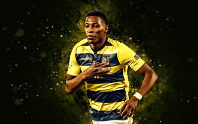 gonzalo plata, 4k, luces neones azules, equipo de fútbol nacional de ecuador, conmobol, futbolistas ecuatorianos, gonzalo plata 4k, fútbol americano, fútbol, equipos nacionales, sudamerica, equipo de gonzalo plata ecuador
