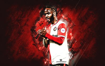 raheem sterling, feyenoord, futbolista inglés, fondo de piedra roja, arte grunge, feyenoord róterdam, países bajos, fútbol americano, raheem sterling feyenoord