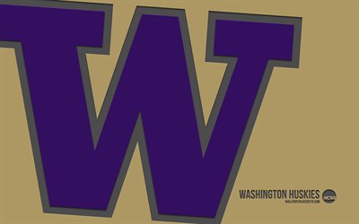 logo der washington huskies, 4k, goldener hintergrund, carbon kunst, ncaa, emblem der washington huskies, american football team, usa, washington huskies, american football