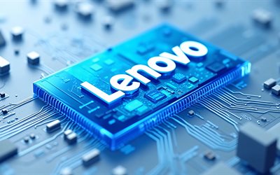 logotipo de vidro lenovo, fundo de tecnologia cinza, logotipo 3d azul da lenovo, emblema azul lenovo modelo 3d, logotipo da lenovo, placa mãe cinza, lenovo