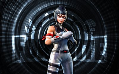 operaciones de sombra blanca fortnite, 4k, fondo espiral gris, fortnite, creativo, diseño de operaciones de sombras blancas, piel fortnite white shadow ops, operaciones de sombra blanca, personajes fortnite