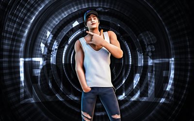 fortnite más salvaje, 4k, fondo espiral gris, fortnite, creativo, piel más salvaje, piel más salvaje de fortnite, más salvaje, personajes fortnite