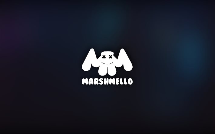marshmello, 최소, 로고, dj