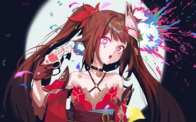 4k, 輝き, 月, ホンカイスターレール, 着物, 漫画, アニメキャラクター, 蝶, ホンカイスターレールのキャラクター, スパークルホンカイスターレール