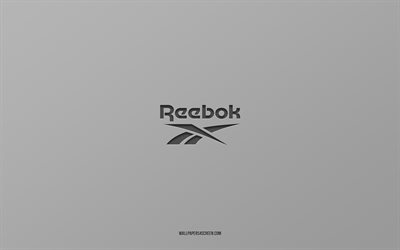 Reebok logo, brands, gray background, Reebok emblem, carbon art, Reebok, popular clothing manufacturers, carbon logo, Reebok carbon logo