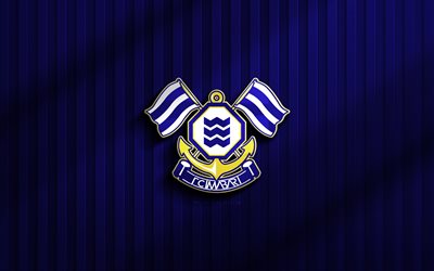 4k, fc imabari 3d 로고, j2 리그, 블루 3d 배경, 축구, fc imabari emblem, fc imabari 로고, fc imabari, 일본 축구 클럽, imabari fc
