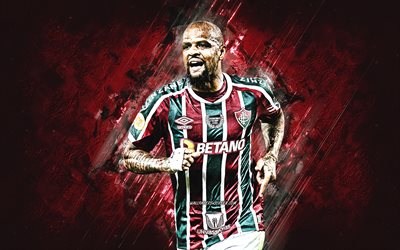 felipe melo, fluminense fc, calciatore brasiliano, sfondo di pietra bordeaux, grunge art, serie a, brasile, calcio, felipe melo fluminense