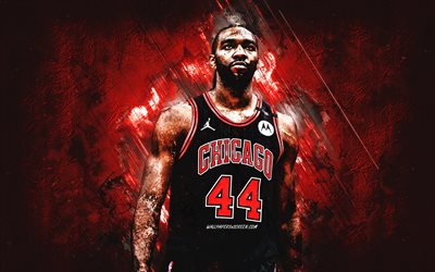 patrick williams, chicago bulls, nba, kırmızı taş arka plan, grunge art, amerikan basketbol oyuncusu, ulusal basketbol birliği, amerika, basketbol