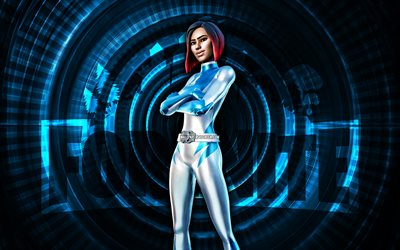 Firebrand Fortnite, 4k, blue spiral background, Fortnite, creative, Firebrand Skin, Fortnite Firebrand Skin, Firebrand, Fortnite characters