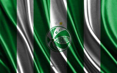 4k, logotipo da juventude, serie brasileira a, textura de seda branca verde, bandeira juventude, time de futebol brasileiro, futebol, bandeira da seda, emblema de juventude, brasil, crachá de fortaleza, juventude, esporte clube juventude