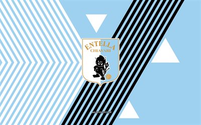 logo virtus entella, 4k, équipe de football italien, fond de lignes blanches bleues, virtus entella, serie b, italie, ligne d'art, emblème virtus entella, football, enterla