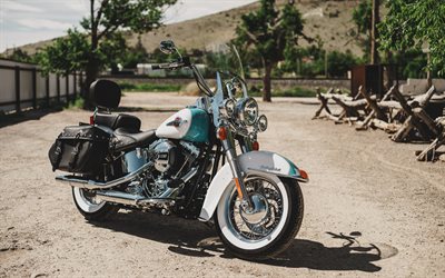 harley davidson flstc heritage softail classic, 4k, motard, vélos 2016, superbikes, 2016 harley davidson flstc heritage softail classic, motos américaines, harley davidson