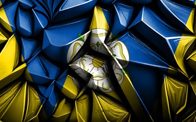 bandera de yorkshire del oeste, 4k, textura creativa 3d, bandera 3d de yorkshire del oeste, condados ceremoniales, inglaterra, arte 3d, bandera de la región de west yorkshire, yorkshire del oeste