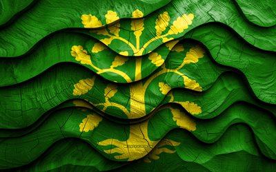 4k, bandera de vest agder, condados de noruega, banderas de madera con ondas 3d, día de vest agder, noruega, bandera de madera de vest agder, condados noruegos, chaleco agder