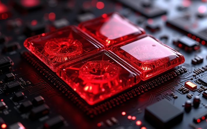 Download Windows 11 glowing red logo, 4k, Windows 11 sign, Windows 11 ...