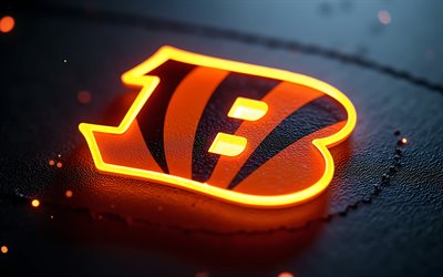 cincinnati bengals neonlogga, 4k, svart orange bakgrund, cincinnati bengals logotyp, orange neonljus, cincinnati bengals emblem, usa, cincinnati bengals, amerikansk fotboll, nfl