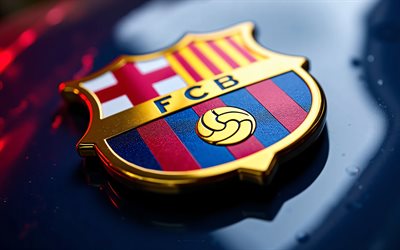 fc barcelona 3d metalllogotyp, 4k, blå vinröd metall bakgrund, fc barcelonas emblem, spanien, barcelona 3d logotyp, fc barcelona, la liga, fc barcelonas logotyp, fotboll, barcelona logotyp, barcelona